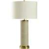 Cream Leather And Gold Table Lamp-Kirkland's Home New