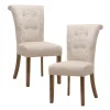 Cream Linen Rolled Back Dining Chairs, Set Of 2-Kirkland's Home Shop