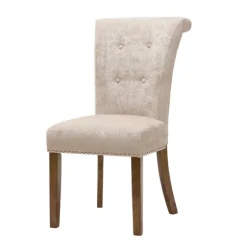 Cream Linen Rolled Back Dining Chairs, Set Of 2-Kirkland's Home Shop