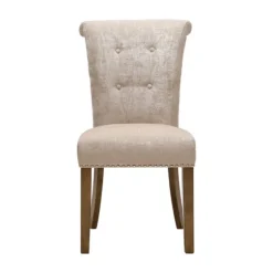 Cream Linen Rolled Back Dining Chairs, Set Of 2-Kirkland's Home Shop