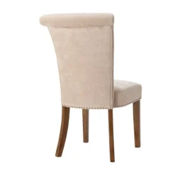 Cream Linen Rolled Back Dining Chairs, Set Of 2-Kirkland's Home Shop