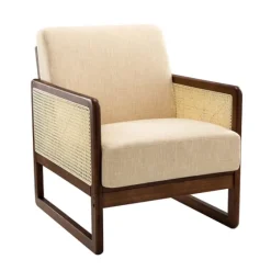 Cream Mahogany Finish Cane Panel Accent Chair-Kirkland's Home Cheap