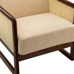 Cream Mahogany Finish Cane Panel Accent Chair-Kirkland's Home Cheap