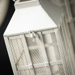 Cream Metal Paned Wood Base Lanterns, Set Of 2-Kirkland's Home Best