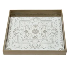 Cream Moroccan Pattern Tray With Gold Edges-Kirkland's Home Clearance