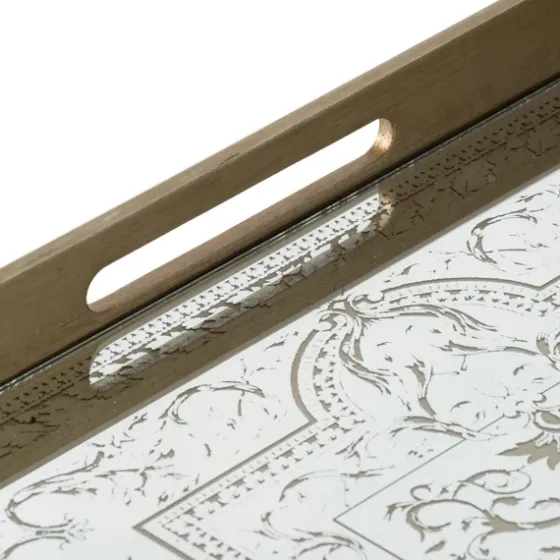 Cream Moroccan Pattern Tray With Gold Edges-Kirkland's Home Clearance