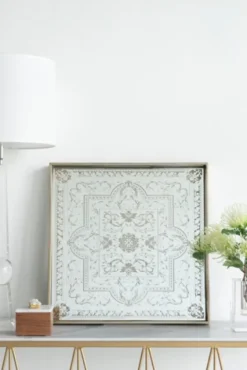 Cream Moroccan Pattern Tray With Gold Edges-Kirkland's Home Clearance