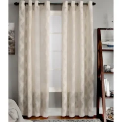 Cream Ogival Sheer Single Curtain Panel, 84 In.-Kirkland's Home Cheap