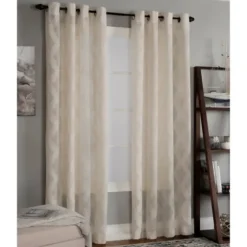 Cream Ogival Sheer Single Curtain Panel, 84 In.-Kirkland's Home Cheap