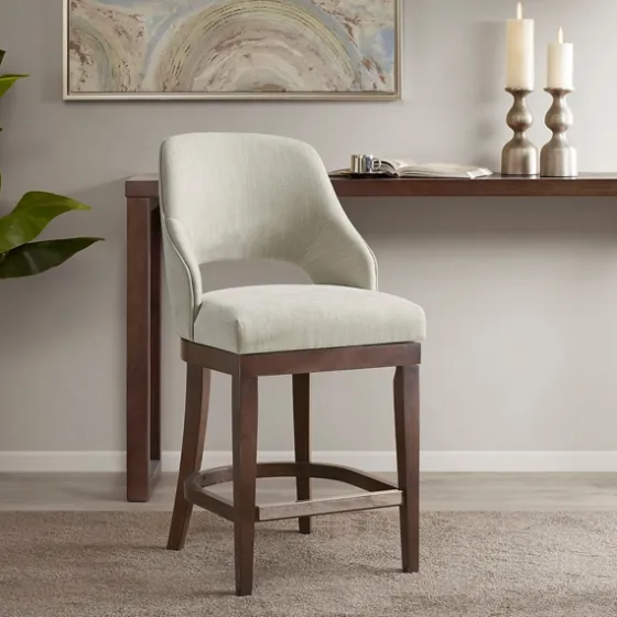 Cream Open Back Swivel Base Counter Stool-Kirkland's Home Clearance