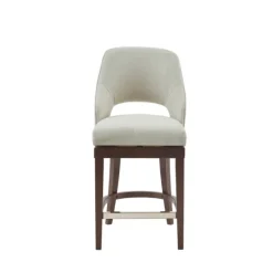Cream Open Back Swivel Base Counter Stool-Kirkland's Home Clearance