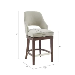 Cream Open Back Swivel Base Counter Stool-Kirkland's Home Clearance