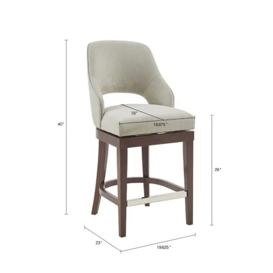 Cream Open Back Swivel Base Counter Stool-Kirkland's Home Clearance