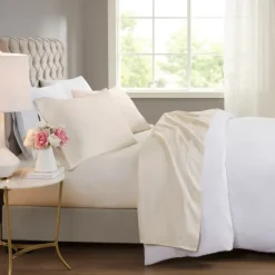 Cream Rich Cooling Cotton King Sheet Set-Kirkland's Home Cheap