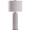 Cream Ringed Ceramic Table Lamp-Kirkland's Home Clearance
