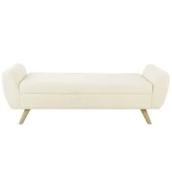 Cream Sherpa And Wood Storage Bench-Kirkland's Home Flash Sale