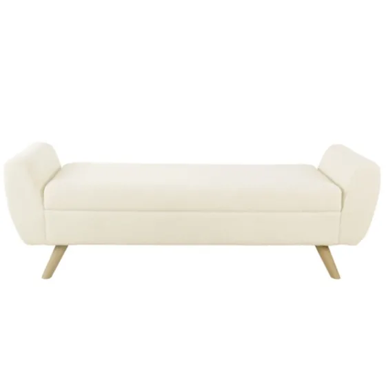 Cream Sherpa And Wood Storage Bench-Kirkland's Home Flash Sale