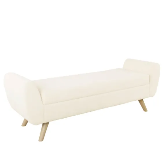 Cream Sherpa And Wood Storage Bench-Kirkland's Home Flash Sale