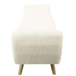 Cream Sherpa And Wood Storage Bench-Kirkland's Home Flash Sale