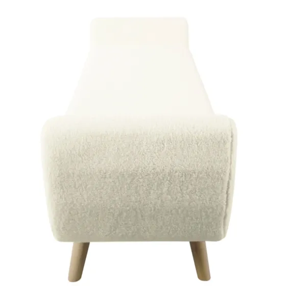 Cream Sherpa And Wood Storage Bench-Kirkland's Home Flash Sale