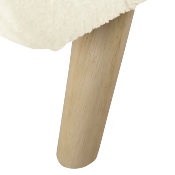Cream Sherpa And Wood Storage Bench-Kirkland's Home Flash Sale