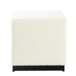 Cream Sherpa Boucle Cube Ottoman-Kirkland's Home Clearance