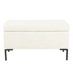 Cream Sherpa Boucle Storage Bench-Kirkland's Home Flash Sale