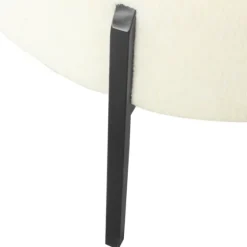 Cream Sherpa Upholstered Metal Ottoman-Kirkland's Home Clearance