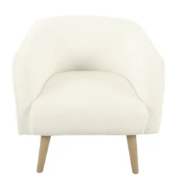 Cream Sherpa Upholstered Barrel Accent Chair-Kirkland's Home Fashion
