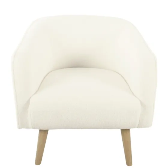 Cream Sherpa Upholstered Barrel Accent Chair-Kirkland's Home Fashion