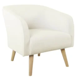 Cream Sherpa Upholstered Barrel Accent Chair-Kirkland's Home Fashion