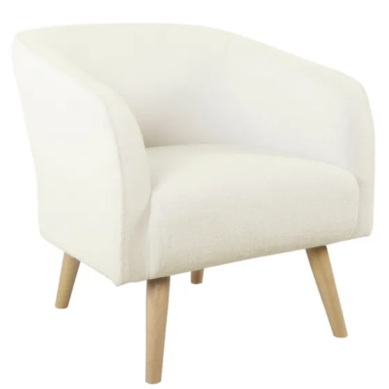 Cream Sherpa Upholstered Barrel Accent Chair-Kirkland's Home Fashion
