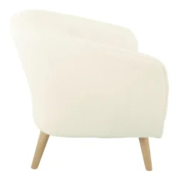 Cream Sherpa Upholstered Barrel Accent Chair-Kirkland's Home Fashion