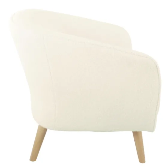 Cream Sherpa Upholstered Barrel Accent Chair-Kirkland's Home Fashion