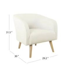 Cream Sherpa Upholstered Barrel Accent Chair-Kirkland's Home Fashion