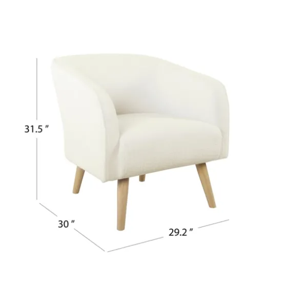 Cream Sherpa Upholstered Barrel Accent Chair-Kirkland's Home Fashion