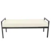 Cream Sherpa Upholstered Metal Bench-Kirkland's Home Cheap