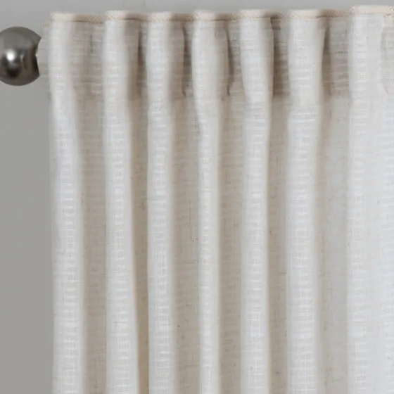 Cream Solid Pleated Single Curtain Panel, 84 In.-Kirkland's Home Discount
