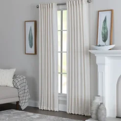 Cream Solid Pleated Single Curtain Panel, 84 In.-Kirkland's Home Discount