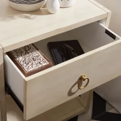Cream Square Wood Nightstand-Kirkland's Home New