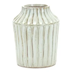 Cream Terracotta Ribbed Vase, 8 In.-Kirkland's Home Best