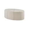 Cream Thick Welting Center Button Oval Ottoman-Kirkland's Home Fashion