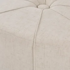 Cream Thick Welting Center Button Oval Ottoman-Kirkland's Home Fashion