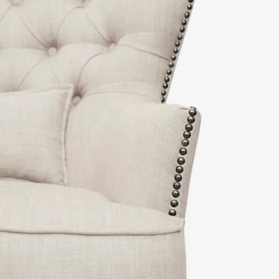 Cream Tufted Armchair With Lumbar Pillow-Kirkland's Home New