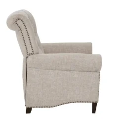 Cream Tufted Back Nailhead Trim Recliner Armchair-Kirkland's Home Best