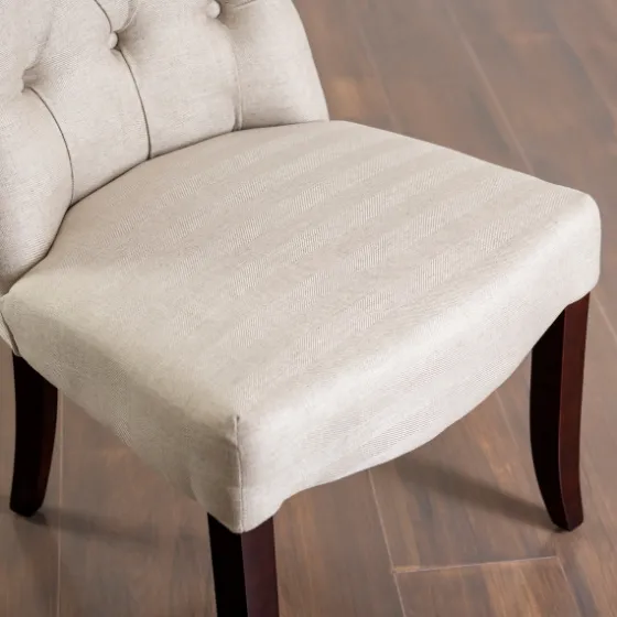 Cream Tufted Dining Chair With Rolled Back-Kirkland's Home Online