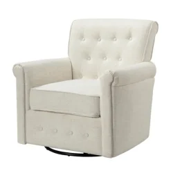 Cream Tufted Swivel Accent Chair-Kirkland's Home Best Sale