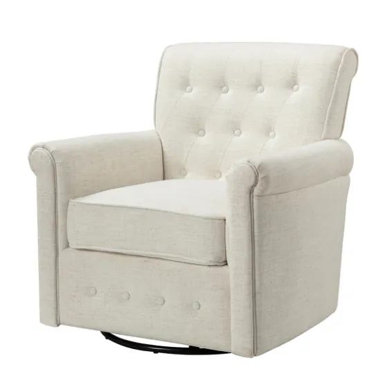 Cream Tufted Swivel Accent Chair-Kirkland's Home Best Sale
