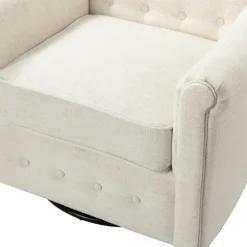 Cream Tufted Swivel Accent Chair-Kirkland's Home Best Sale