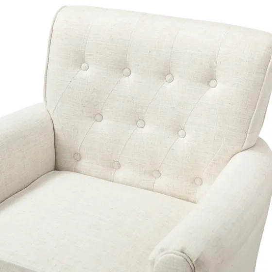 Cream Tufted Swivel Accent Chair-Kirkland's Home Best Sale